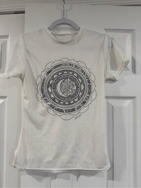 O'Neill White Women's Rash Guard with Navy Mandala Print
